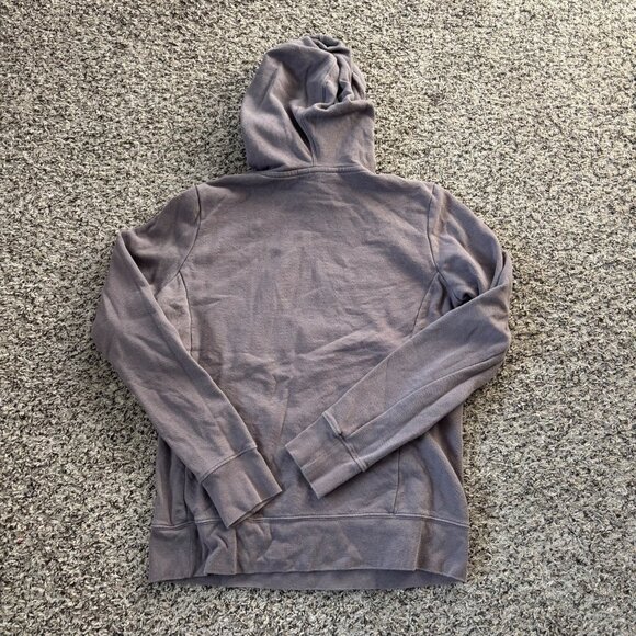 The North Face Womens Gray Logo Hoodie Sweatshirt Medium Pullover Cotton Blend - Picture 2 of 7